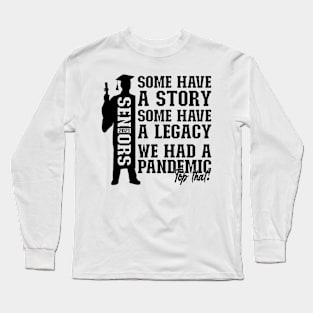 Pandemic Graduation | Black Text Boys Funny Graduation Long Sleeve T-Shirt